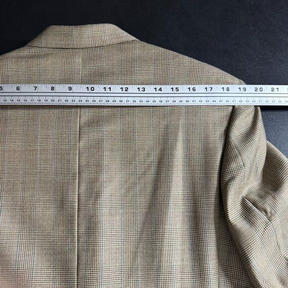 Vtg Isia Blazer Sport Coat 40S (50 it) Mens Brown Check Wool - Picture 10 of 12